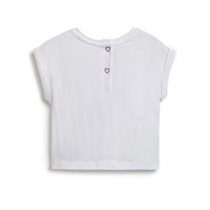 Girls White T-shirt with Short Pants image number 3